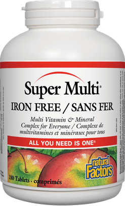 Natural Factors Super Multi Iron Free, 180 Tablets