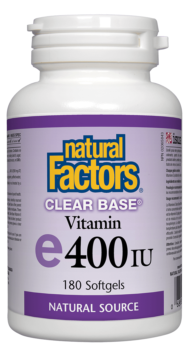 Natural Factors Vitamin E 400 IU Clear Base, 180 Softgels
