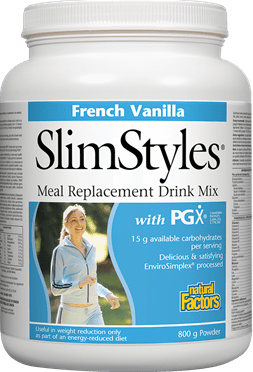 Natural Factors SlimStyles Meal Replacement with PGX - FRENCH VANILLA Flavour, 800g
