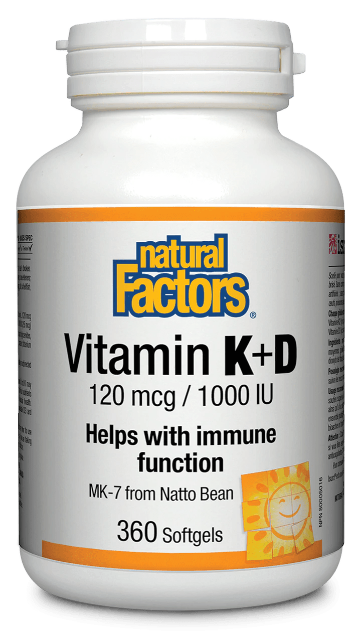 Natural Factors Vitamin K + D 120mcg/ 1000 IU
