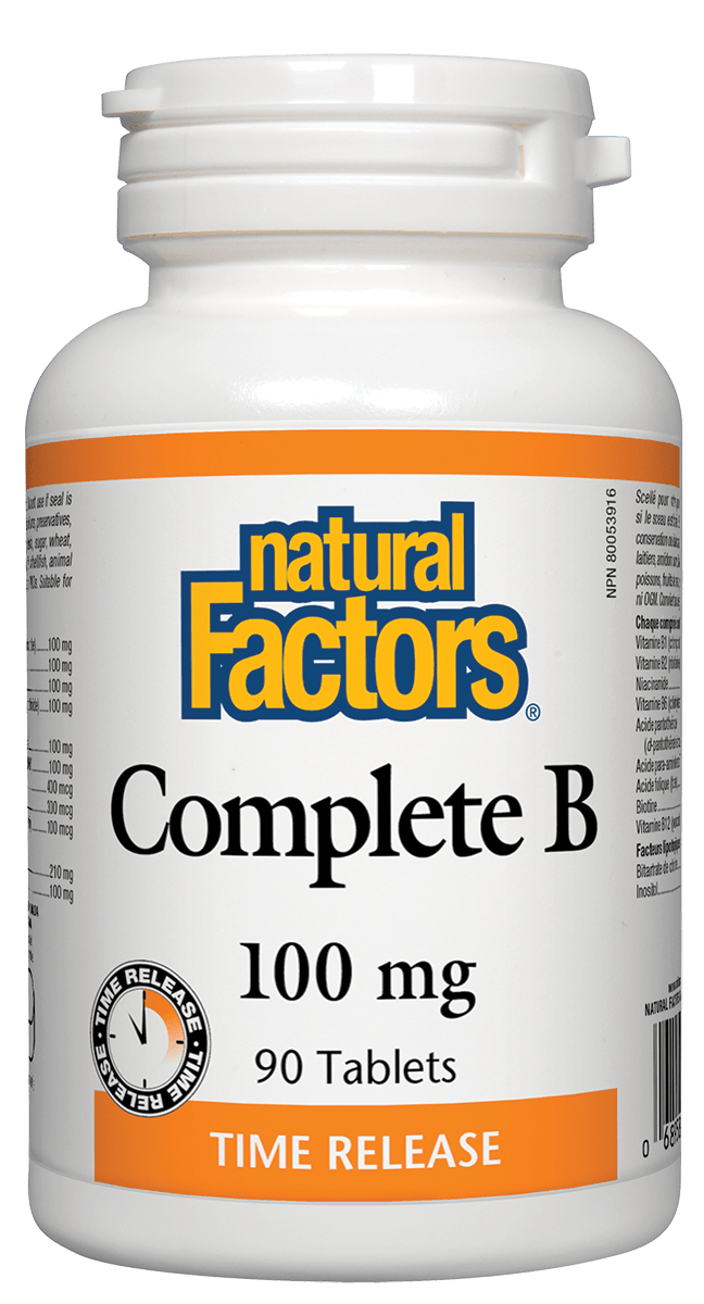 Natural Factors Complete B 100 mg Time Release 90 Tablets
