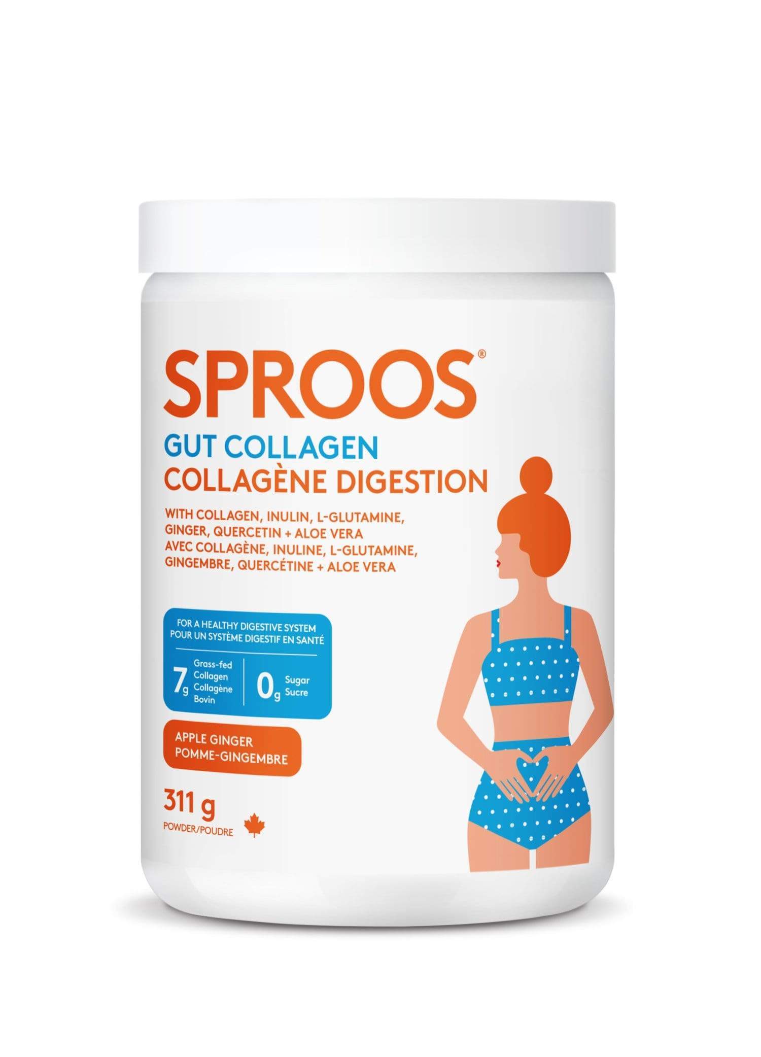 Sproos Gut Collagen Apple Ginger 311g