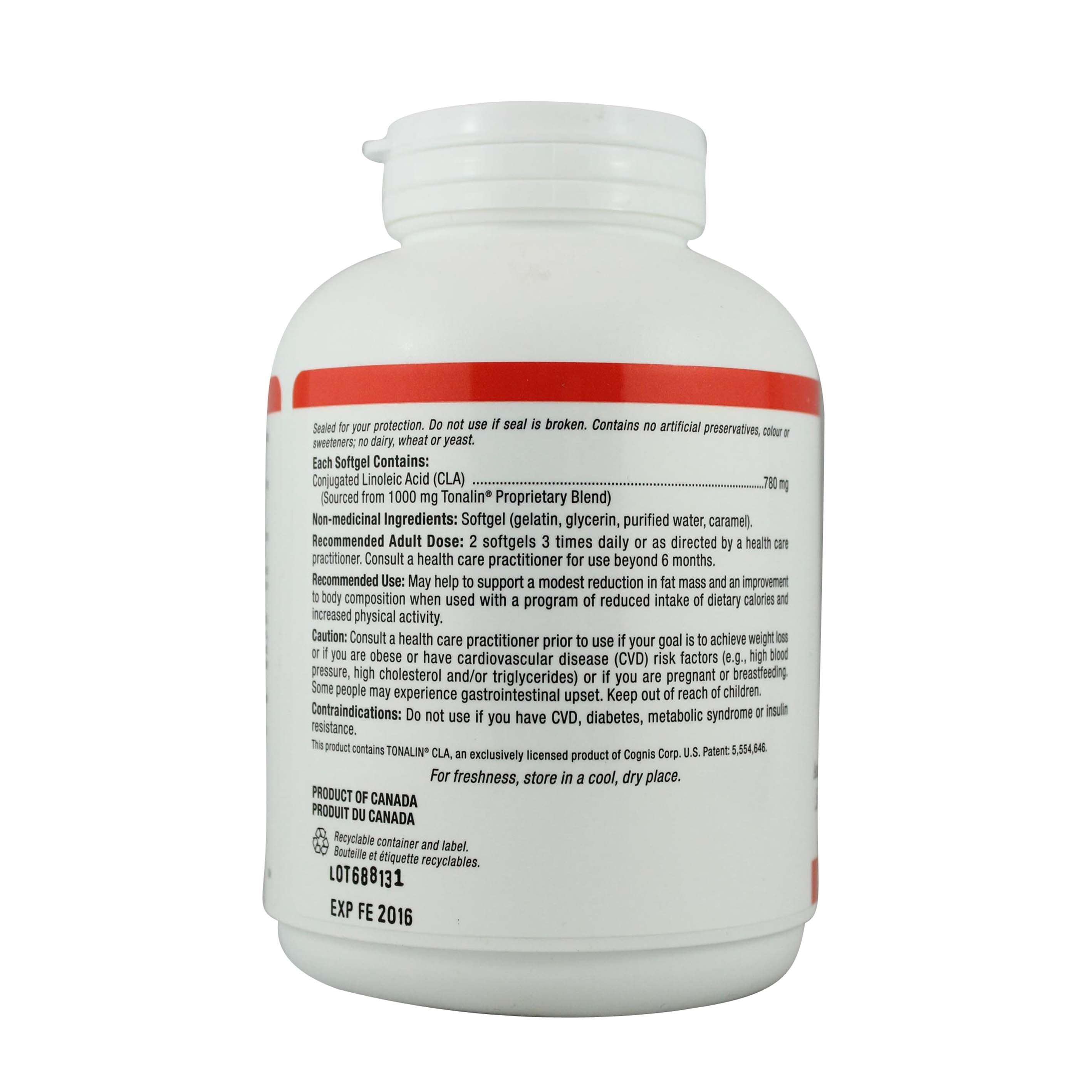 Natural Factors CLA Tonalin 1000 mg BONUS SIZE 120 Softgels