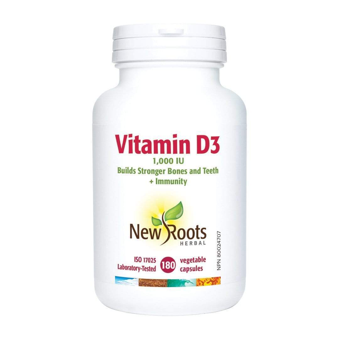 New Roots Vitamin D3 1000 IU 180 Capsules