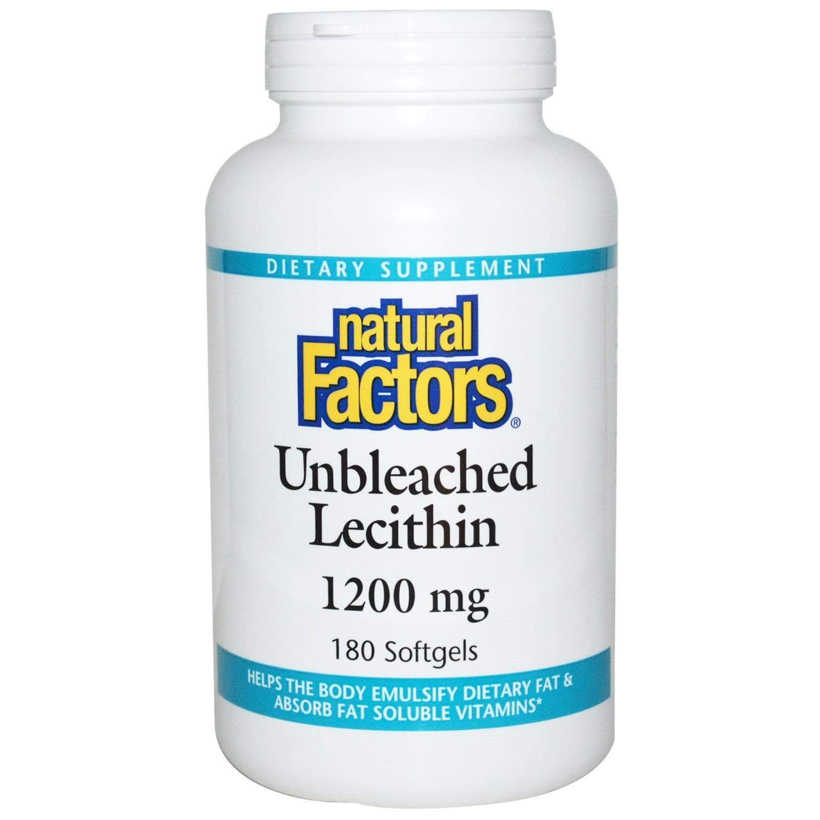 Natural Factors Unbleached Lecithin 180 Softgels