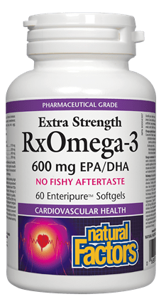 Natural Factors RxOmega-3 Extra Strength 600 mg 60 Softgels