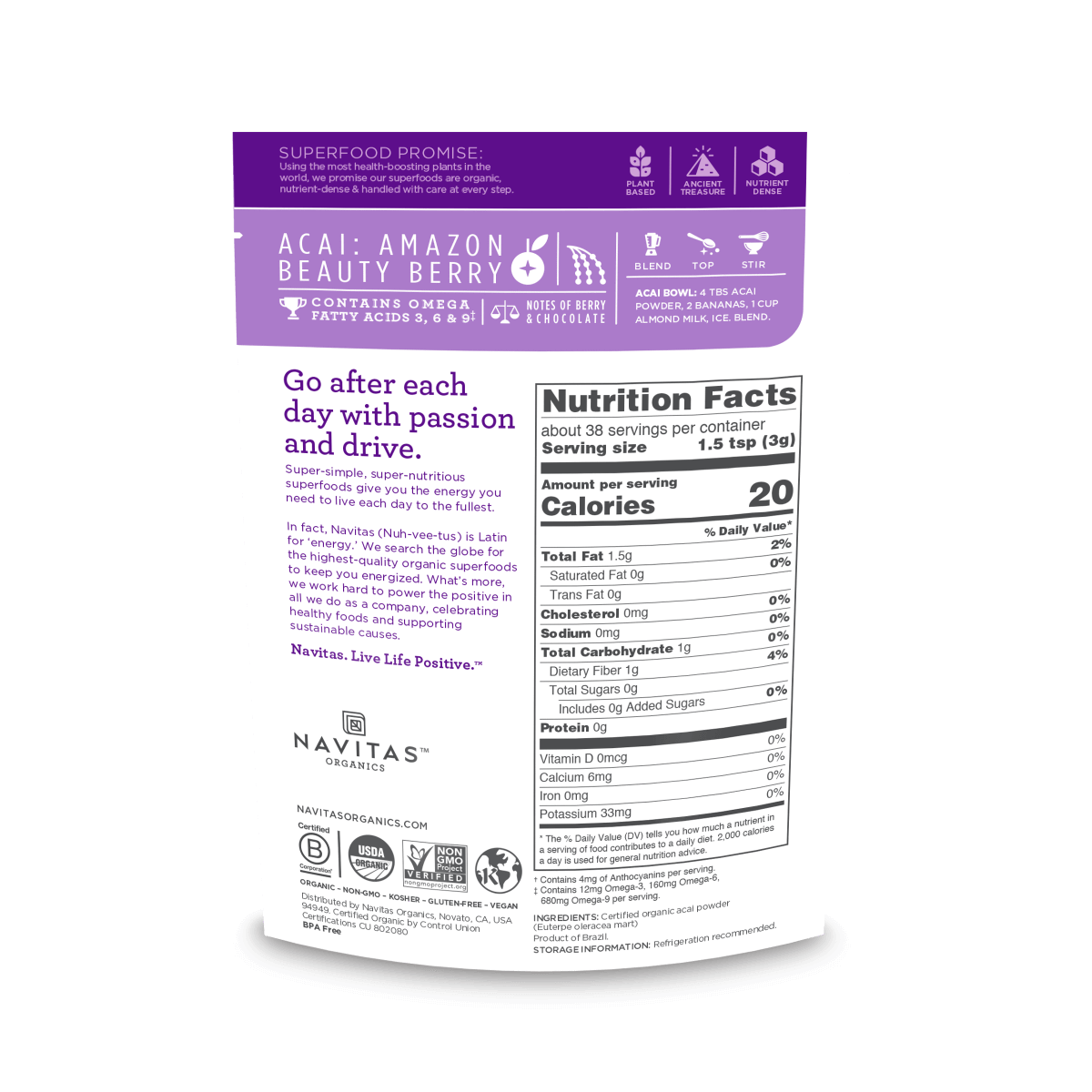 Navitas Organics Organic Acai Powder 113g