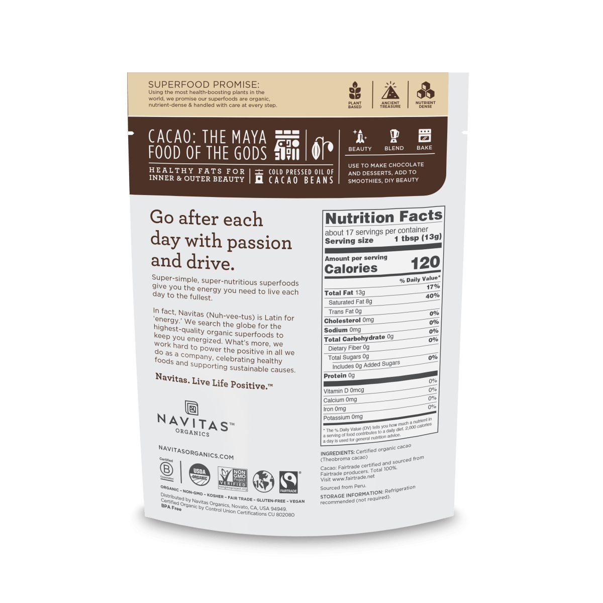 Navitas Organics Organic Cacao Butter