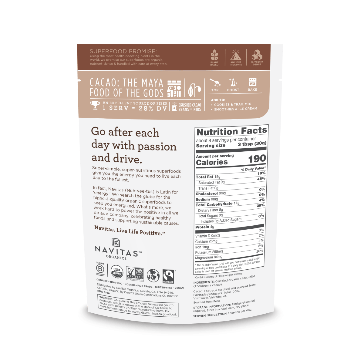 Navitas Organics Organic Cacao Nibs 227g