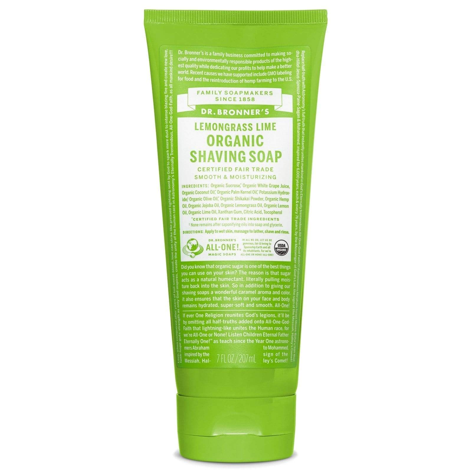Dr. Bronner's Lemongrass Lime Organic Shaving Soap
