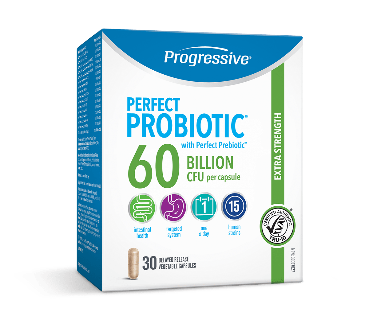 Progressive Perfect Probiotic Extra Strength 60 Billion CFU 30 Capsules