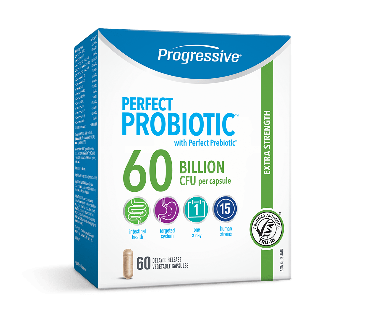 Progressive Perfect Probiotic Extra Strength 60 Billion CFU 60 Capsules
