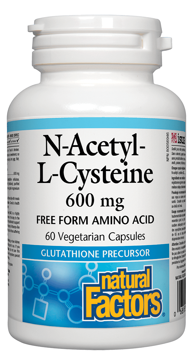 Natural Factors N-Acetyl-L-Cysteine 600 mg Free Form Amino Acid