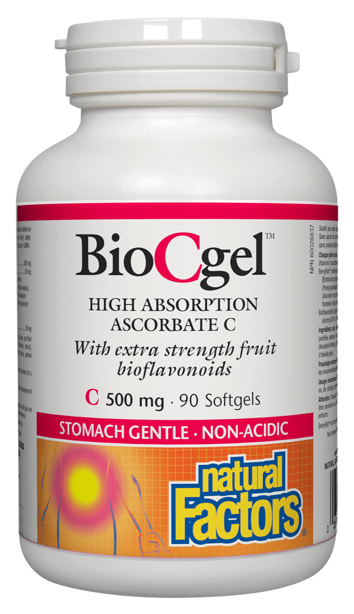 Natural Factors BioCgel Absorption Ascorbate C 500 mg 90 Capsules