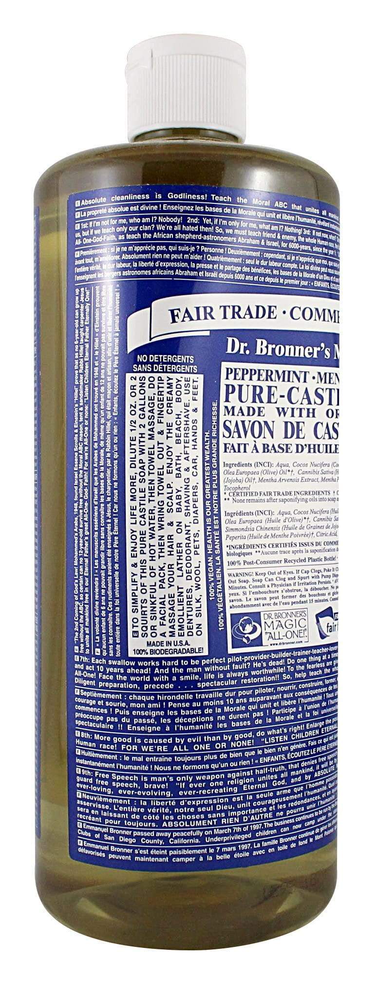 Dr. Bronner's Peppermint Liquid Soap 946 mL