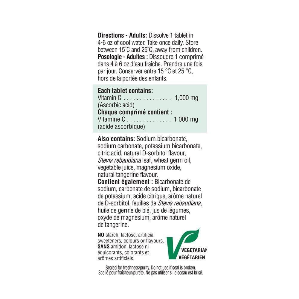 Jamieson Effervescent C Natural Orange 1000 mg 10 Tablets