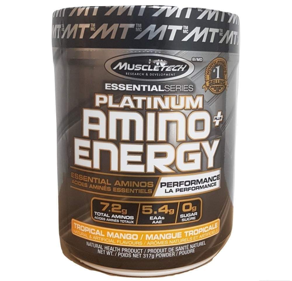 MuscleTech Platinum Amino+Energy, Tropical Mango, 317 g