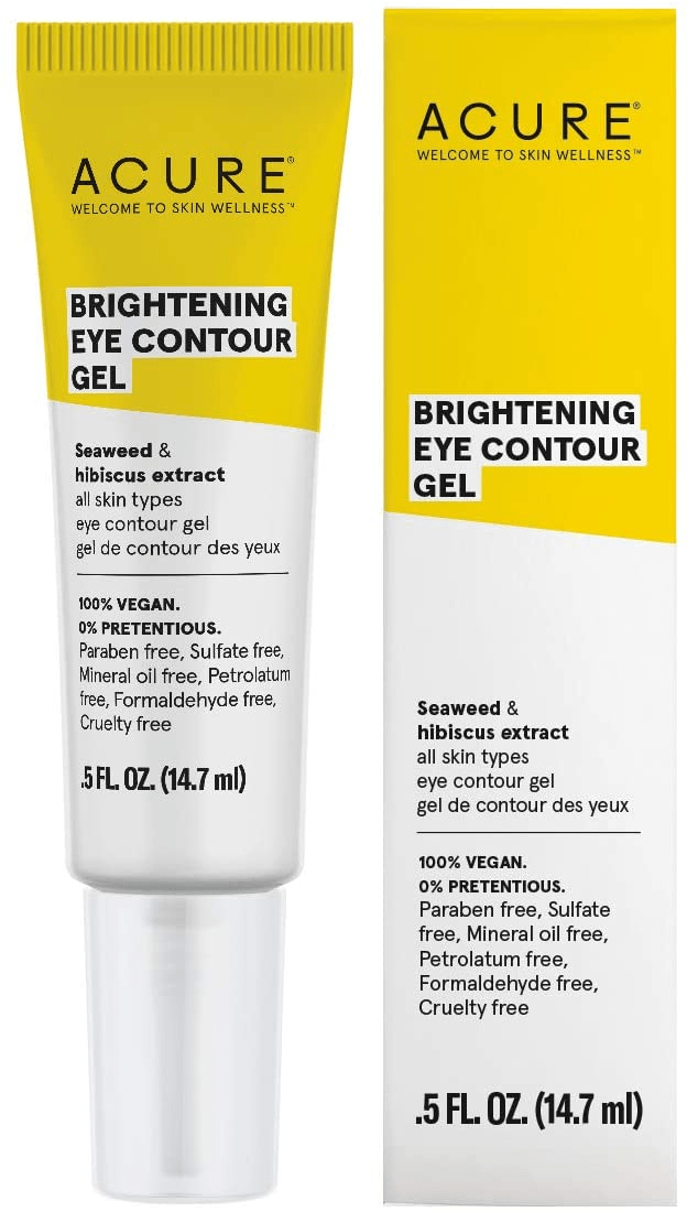 Acure, Brightening Eye Contour Gel, Seaweed & Hibiscus Extract, 14.7mL