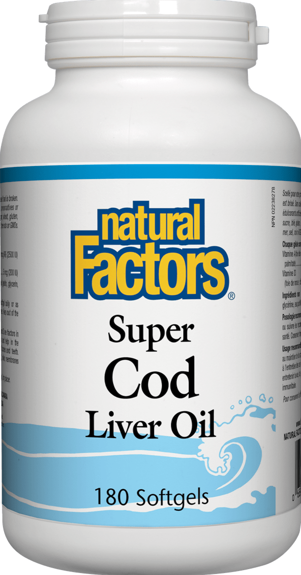 Natural Factors Super Cod Liver Oil, 180 Softgels