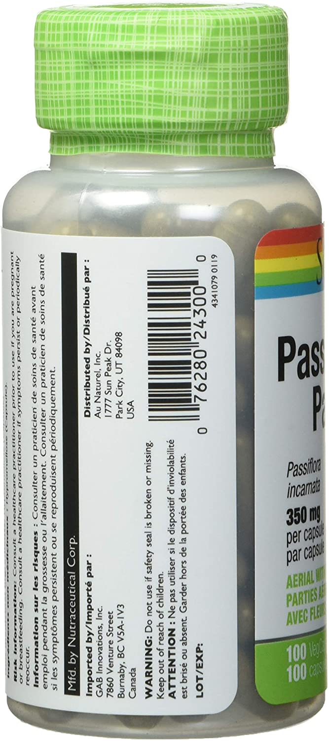 Solaray Passion Flower Aerial 350 mg 100 V-Caps