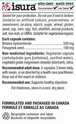 Natural Factors, Betaine HCL, 500 mg, 90 Veg Capsules