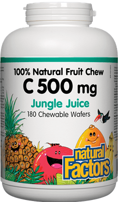 Natural Factors C 500mg Natural Fruit Chews - Jungle Juice Flavour 90 Wafers