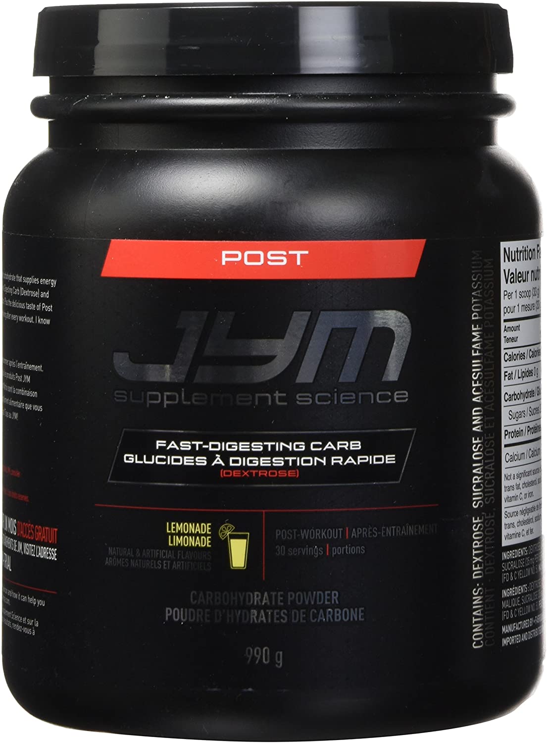 JYM POST Fast-Digesting Carb 993 g 30 Servings - Lemonade