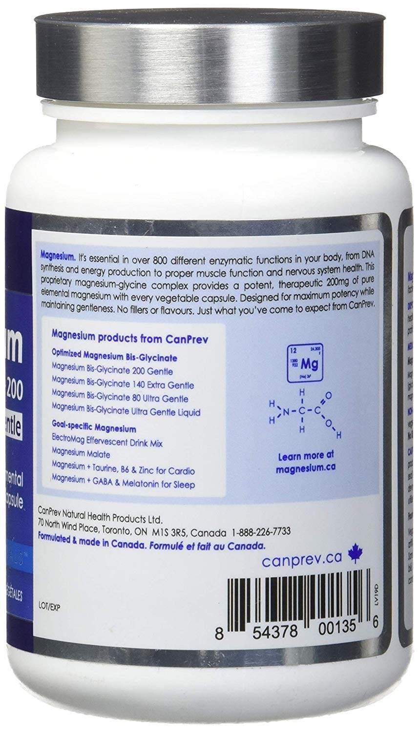 CanPrev Magnesium Bis-Glycinate 200 Gentle