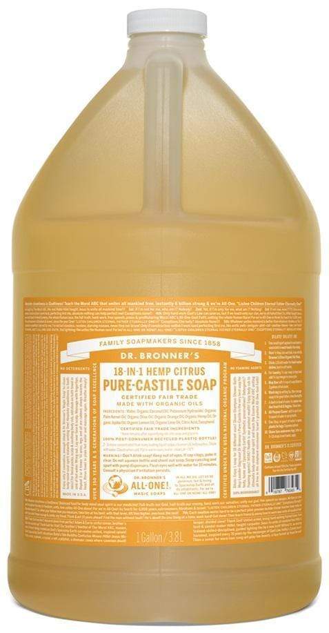 Dr. Bronner's, Pure Castile Soap 18-in-1, Citrus, 3.8L (1 Gallon)