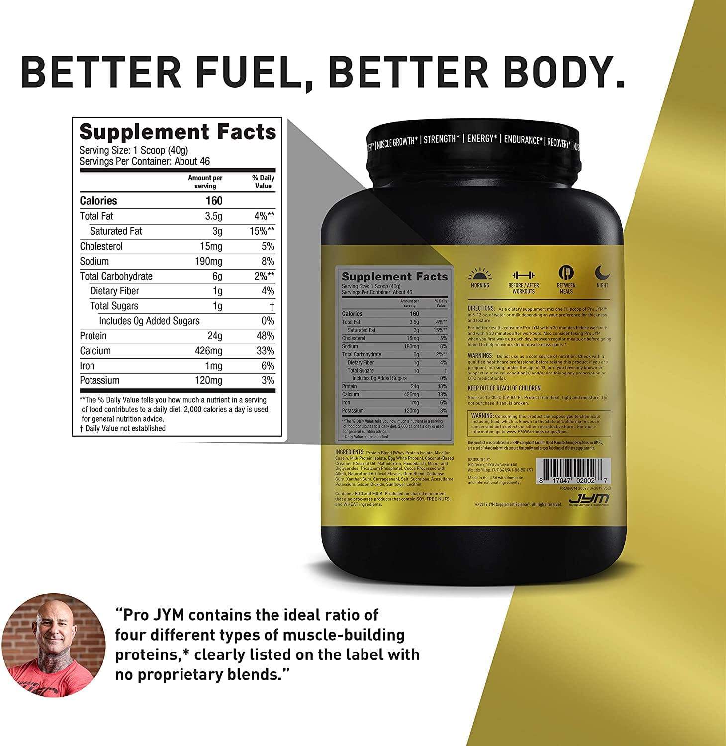 JYM PRO Protein Blend 4 lb 46 Servings - Chocolate Mousse