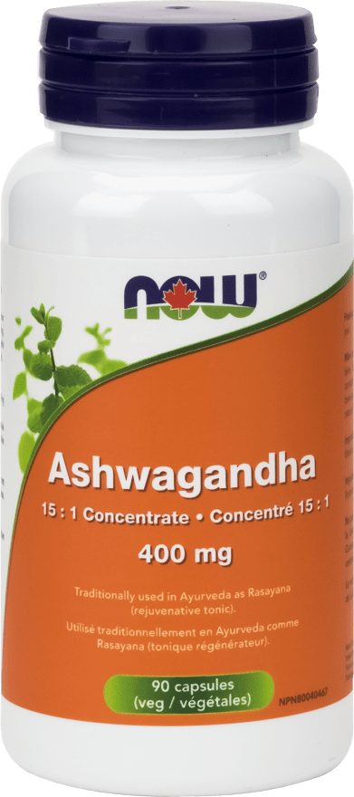 NOW, Ashwagandha, 400 mg, 90 V-Caps