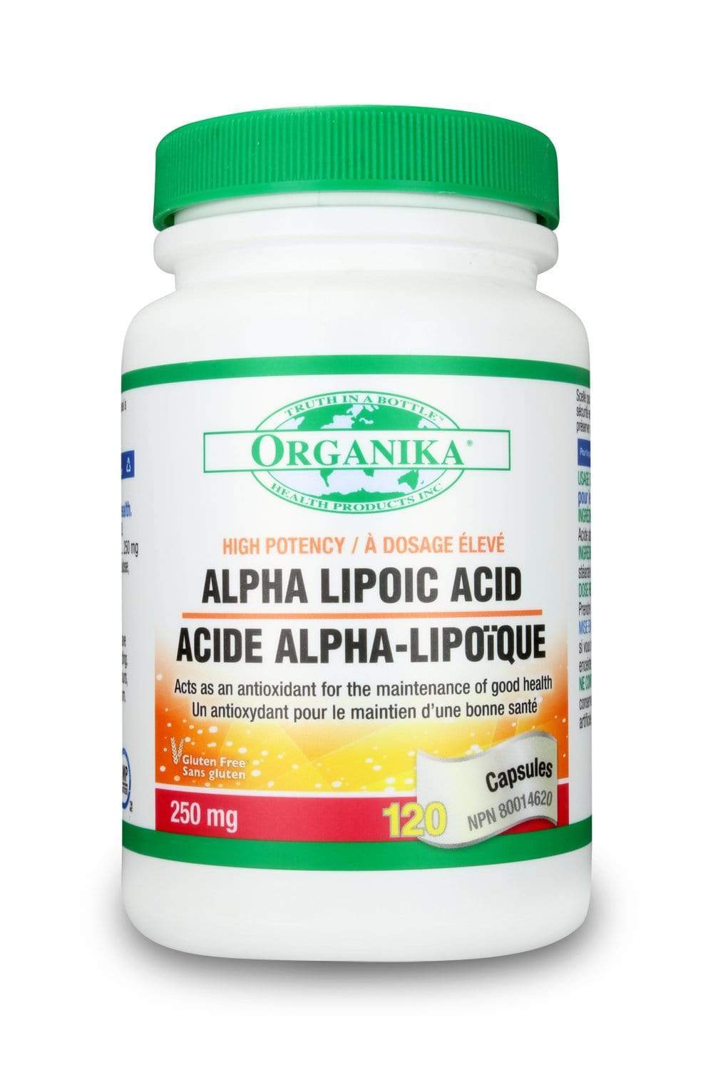 Organika ALPHA LIPOIC ACID (High Potency) 250MG 120 Capsules