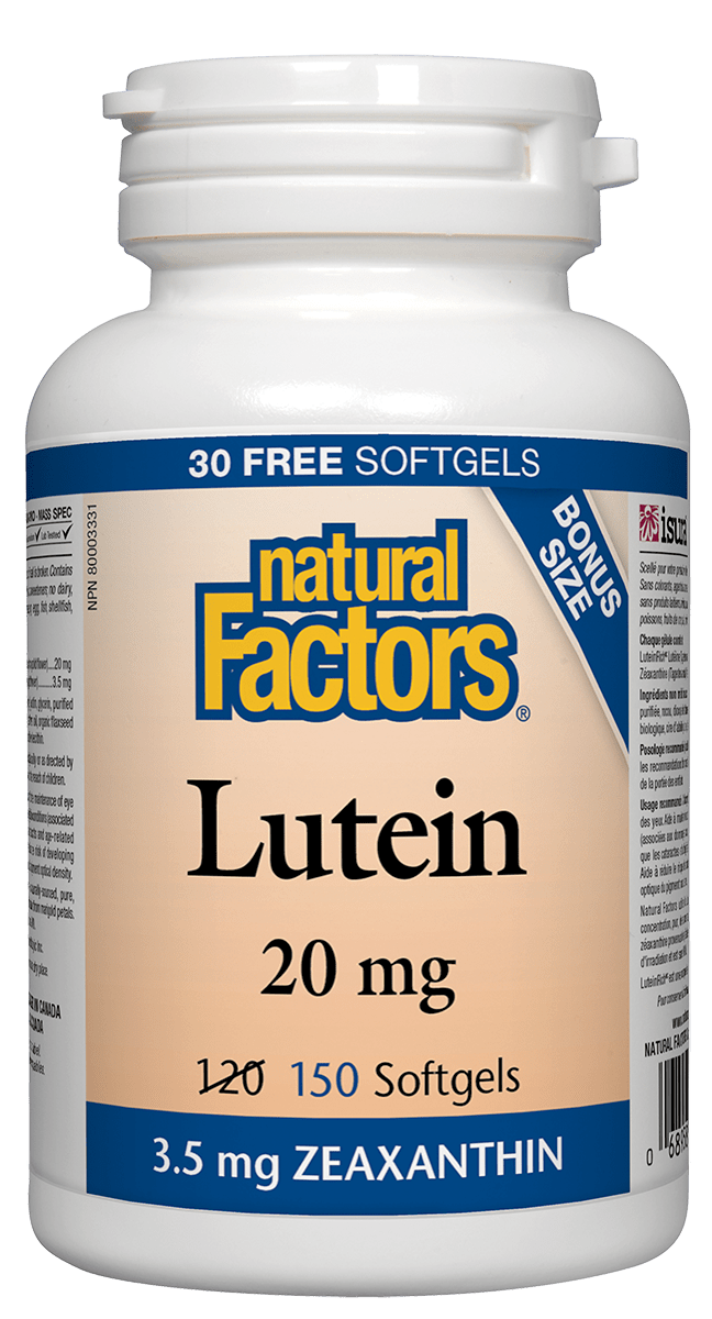 Natural Factors Lutein 20 mg BONUS SIZE 150 Capsules