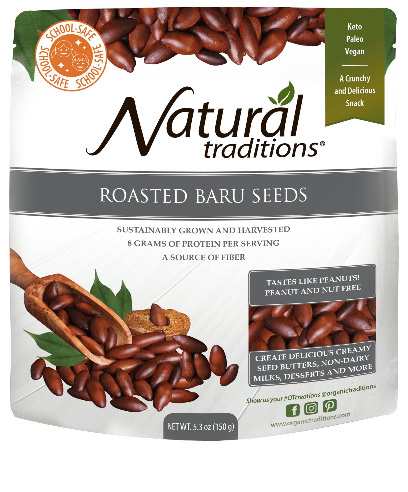 Natural Traditions Roasted Baru Seeds 150 g