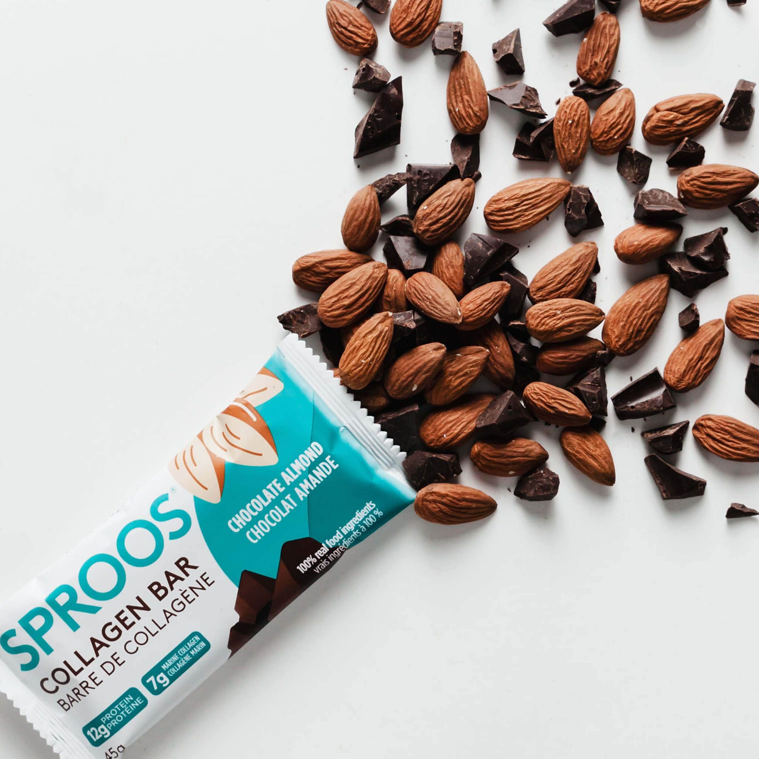 Sproos Marine Collagen Bar, Chocolate Almond