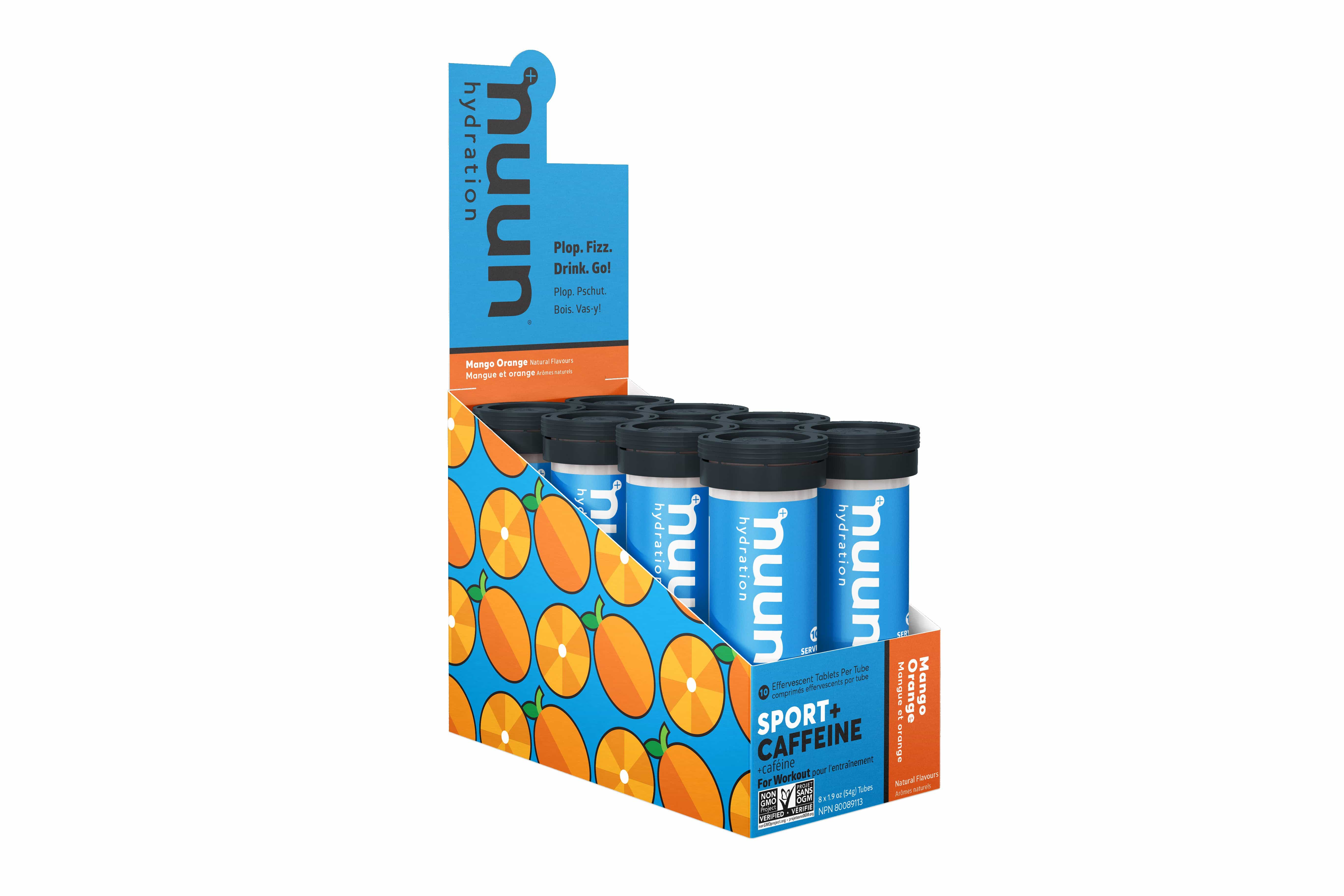 Nuun SPORT + Caffeine Mango Orange | 8 Tubes x 10 Tablets