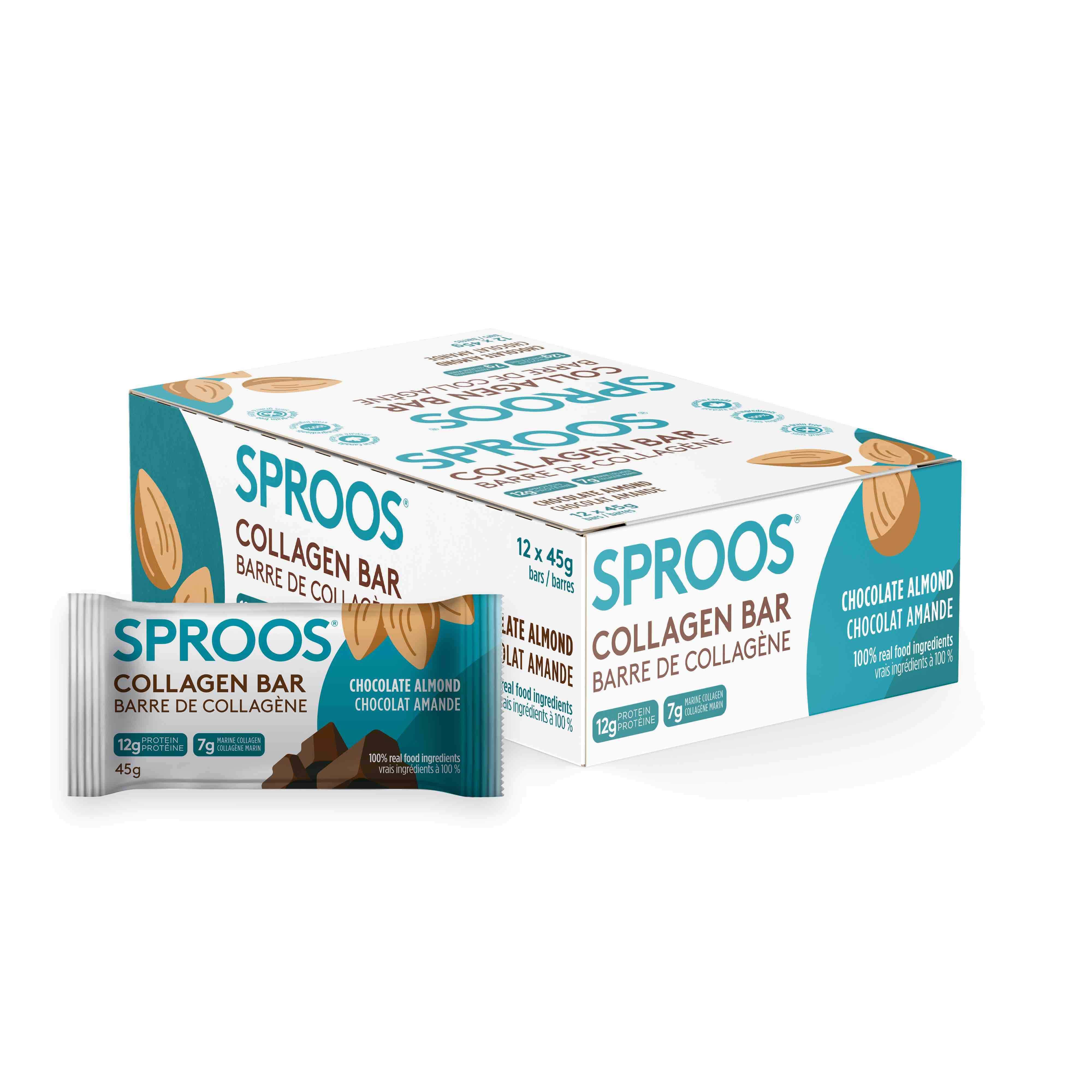 Sproos Marine Collagen Bar, Chocolate Almond
