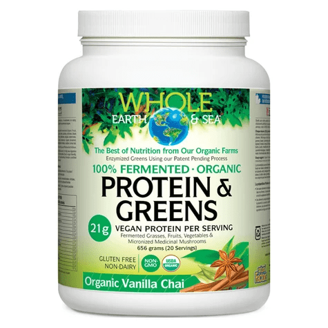 Whole Earth & Sea Fermented Organic Protein & Greens, Organic Vanilla Chai