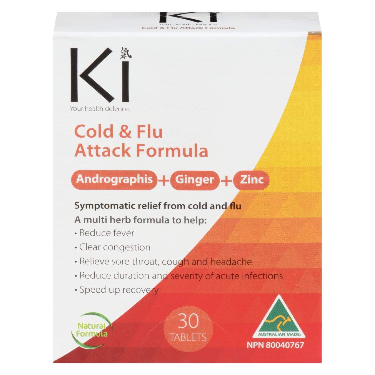 Ki Cold and Flu Attack Formula 30 Tablets