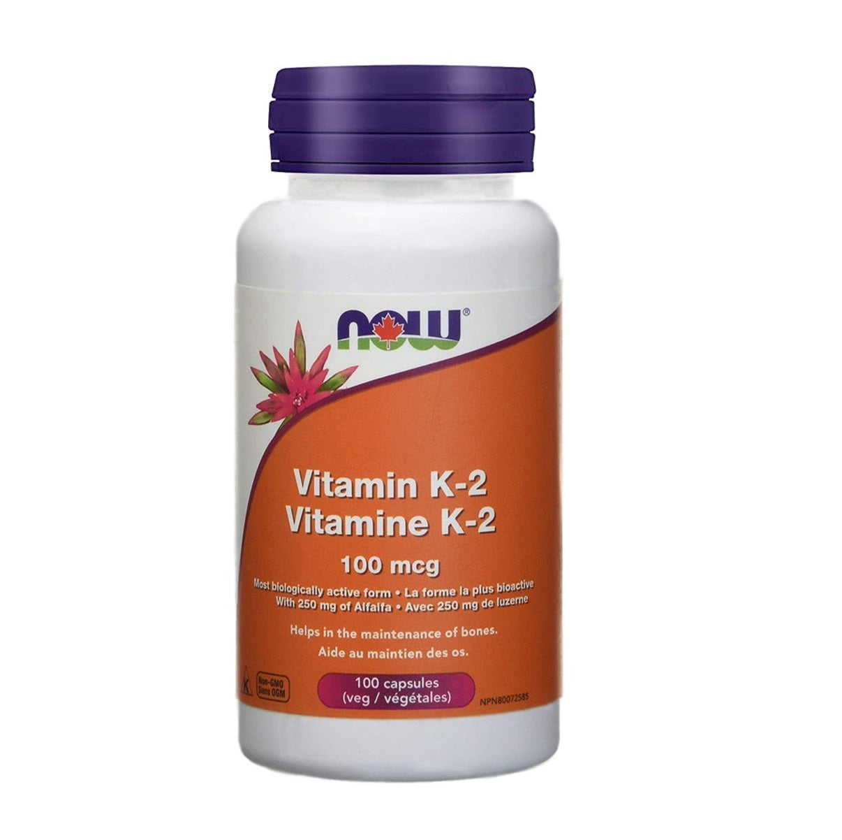 Now Foods, Vitamin K-2, 100mcg, 100 Veg Capsules