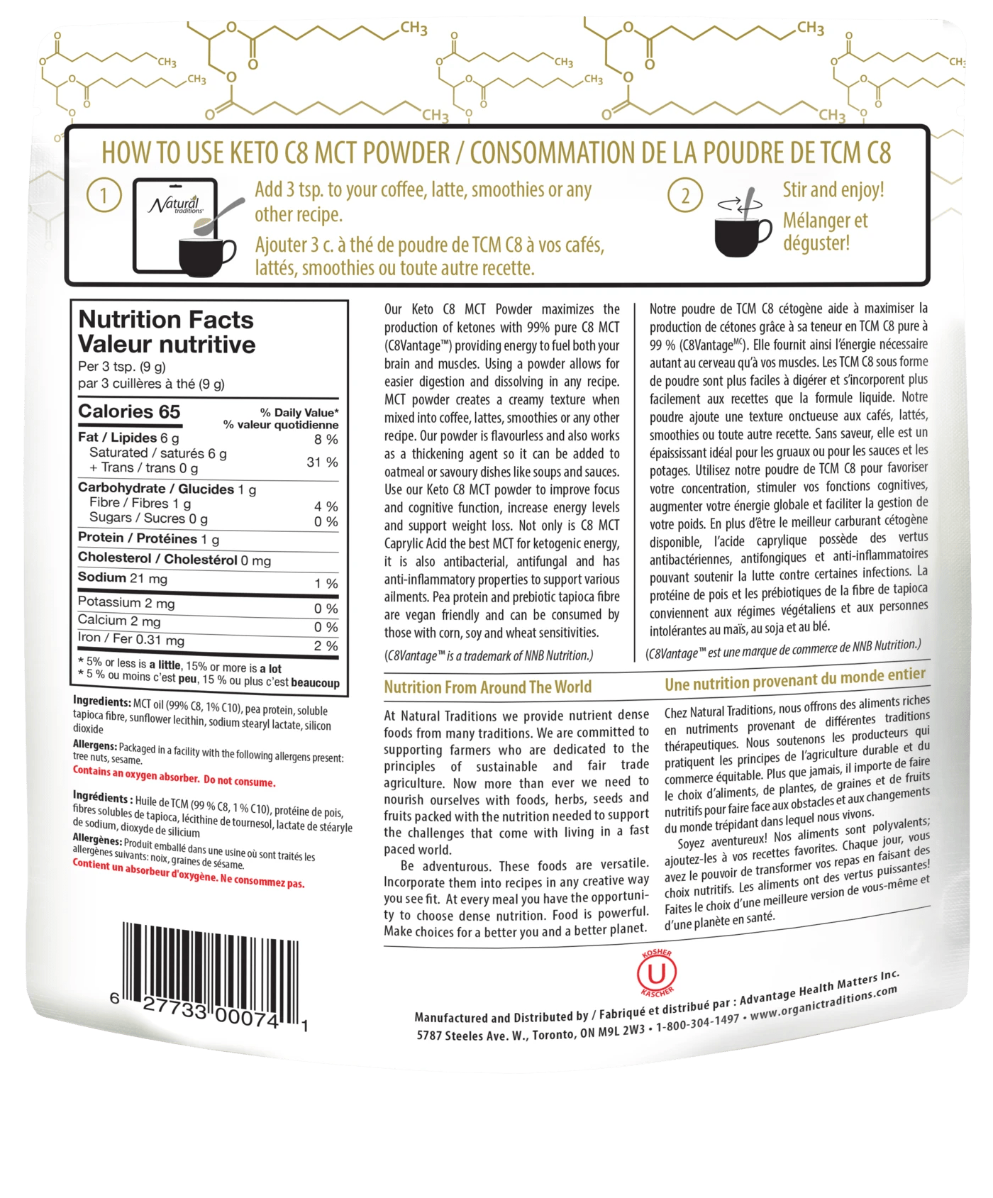 Natural Traditions Keto C8 MCT Powder