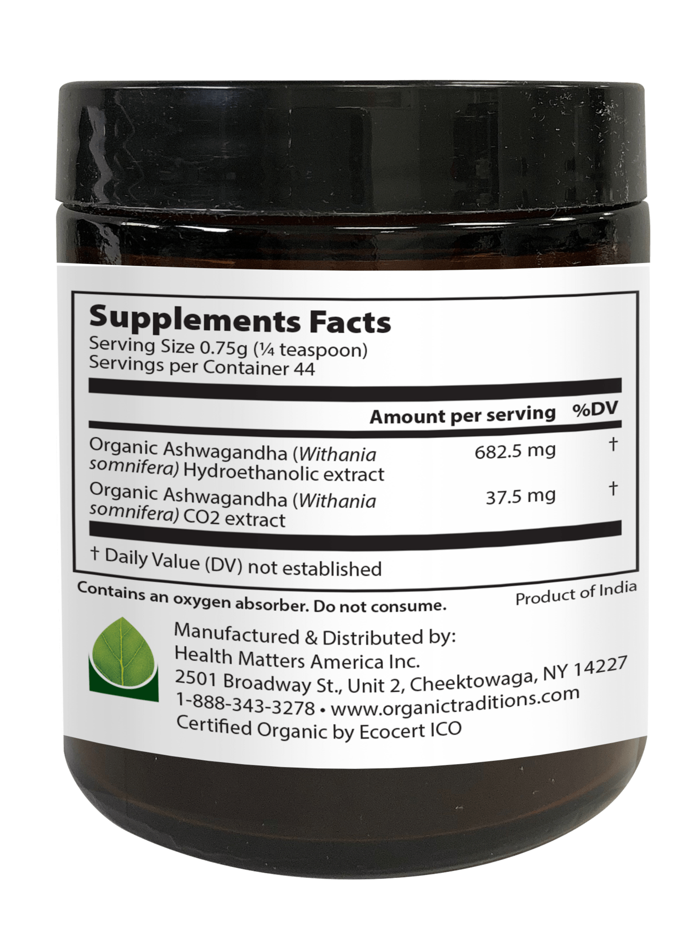 Organic Traditions Ashwagandha Smoothie Booster