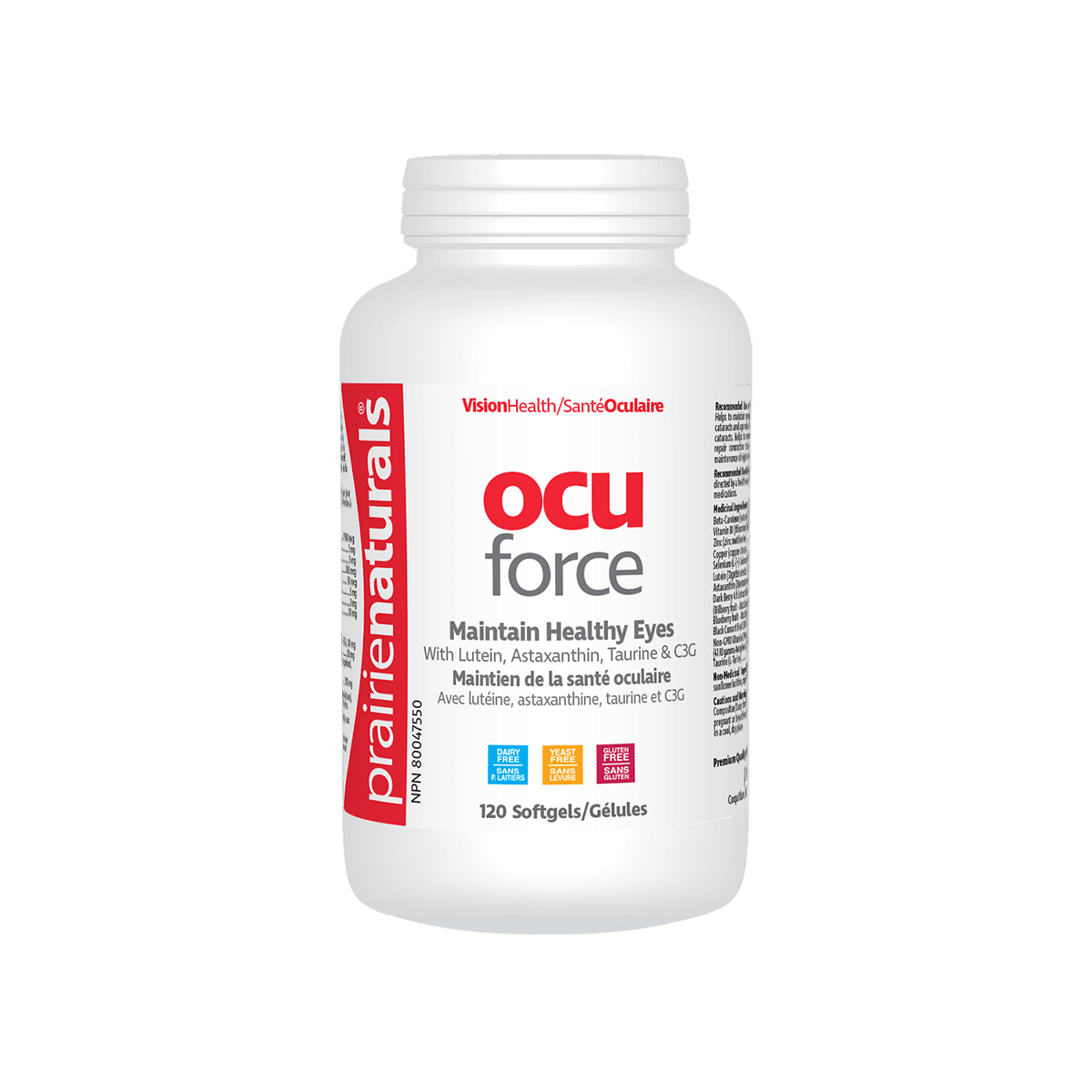 Prairie Naturals OcuForce with Lutein, Astaxanthin & Taurine 120 Softgels