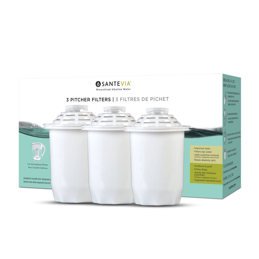 Santevia, Alkaline Water Pitcher Filters, 3 Packs