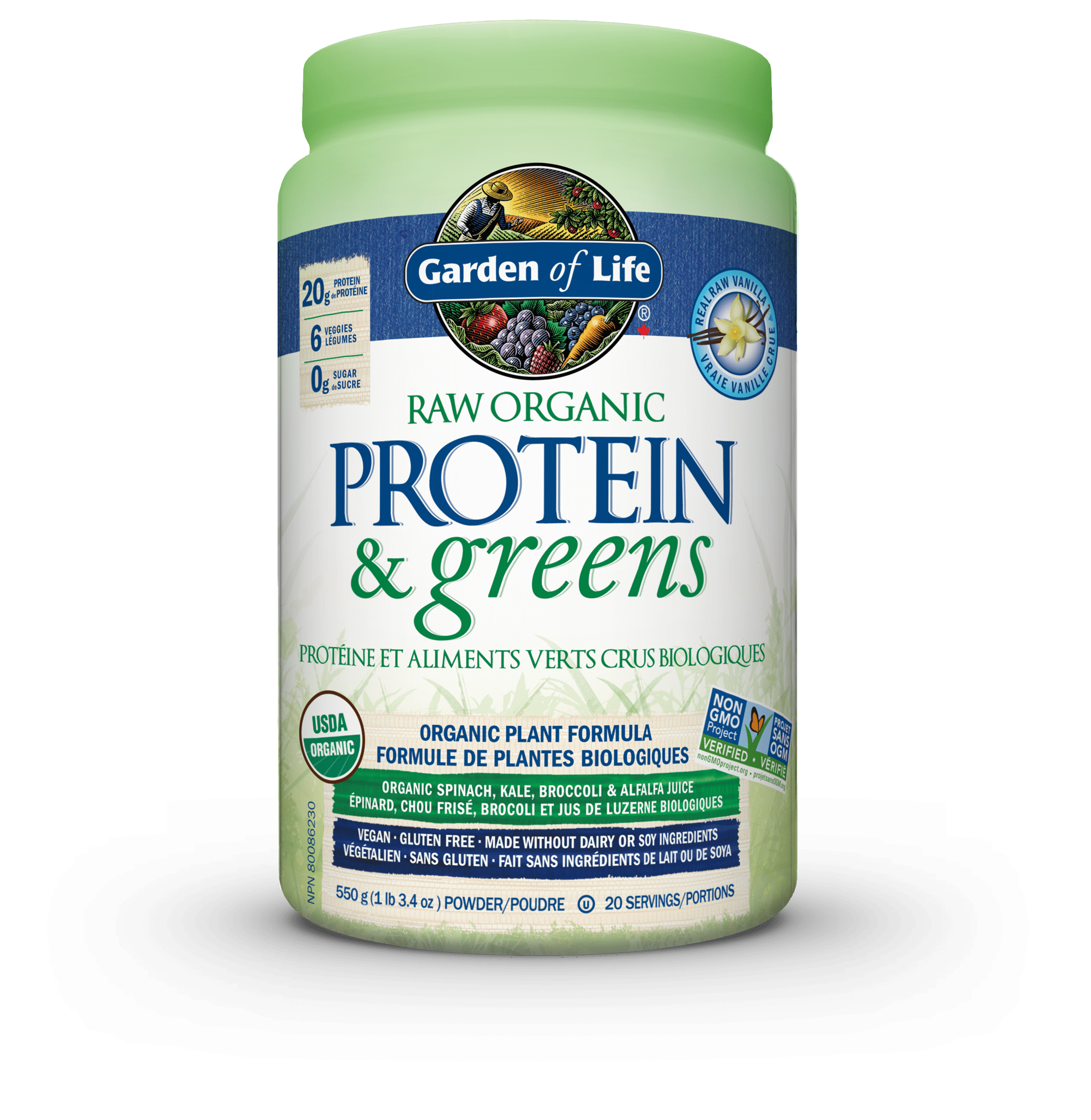 Garden of Life Raw Organic Protein & Greens Vanilla 550 g