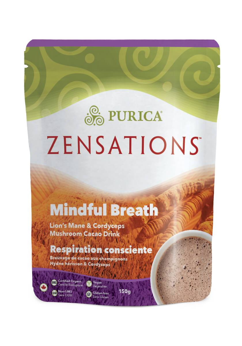 Purica Zensations Mindful Breath Lion's Mane & Cordyceps Mushroom Cacao Drink 150 g