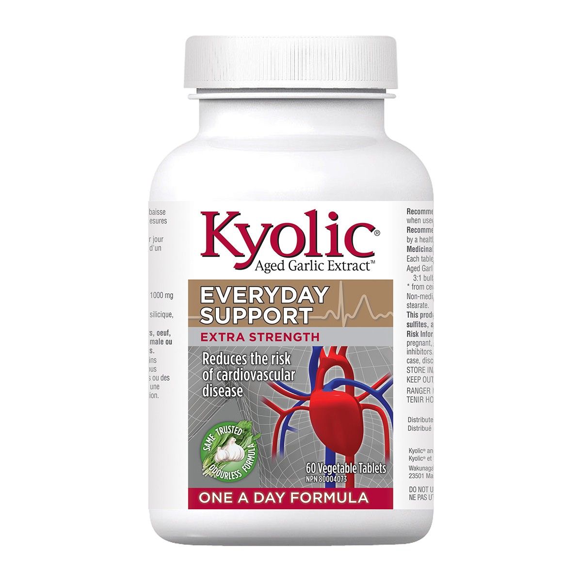 Kyolic, Everyday Support Extra Strength One A Day, 1000mg, 60 Veg Tablets