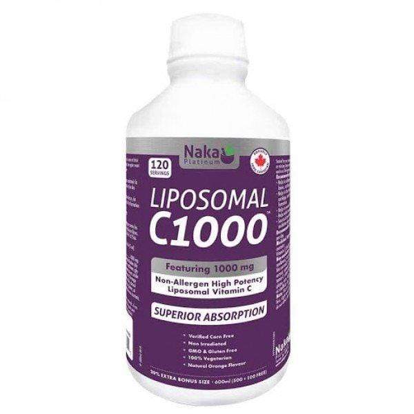 Naka Platinum Liposomal C1000, 600 ml Bonus Size