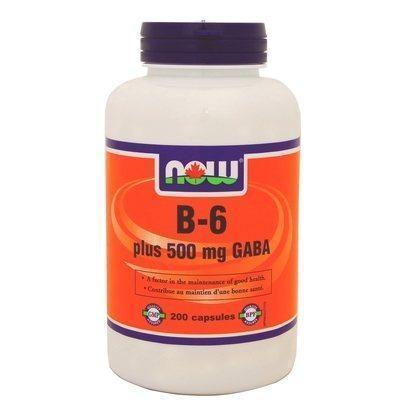 NOW GABA 500mg + B-6 200 V-Caps