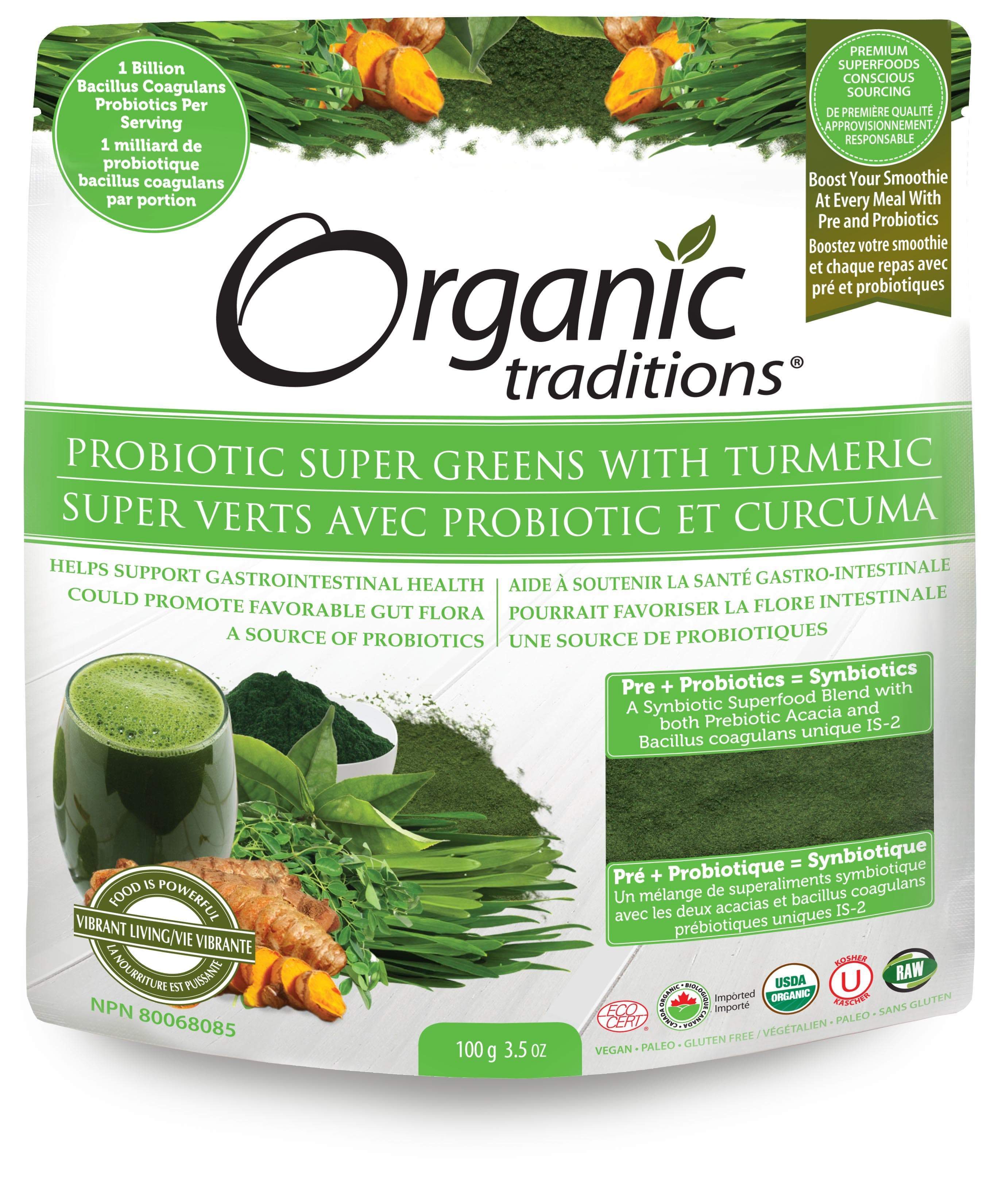 Organic Traditions Probiotic Super Greens with Turmeric